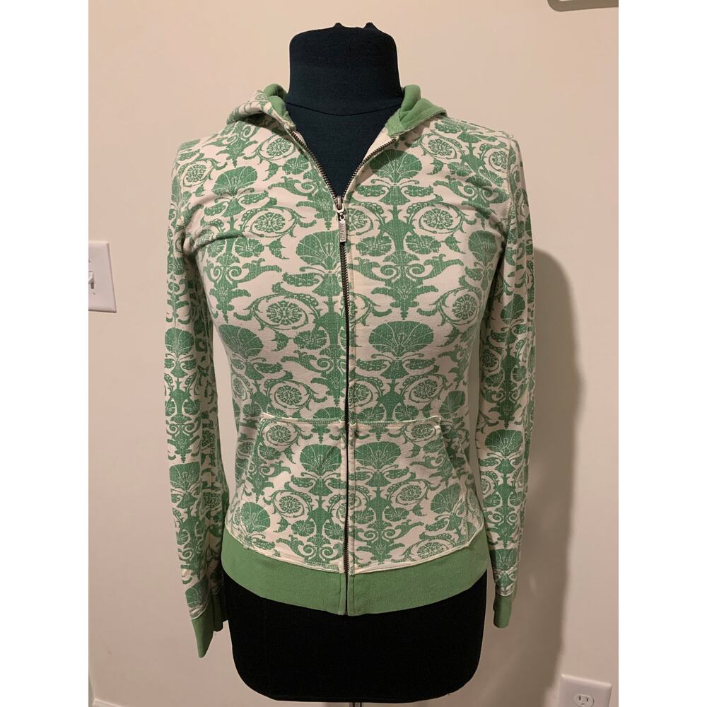 Aeropostale womens zip hooded jacket light weight size medium artsy green